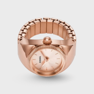 Watch Ring Two-Hand Rose Gold-Tone Stainless Steel