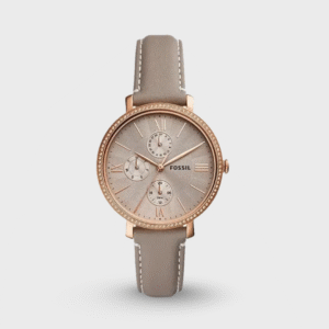 Jacqueline Multifunction Grey LiteHide™ Leather Watch
