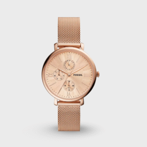 Jacqueline Multifunction Rose Gold-Tone Stainless Steel Mesh Watch