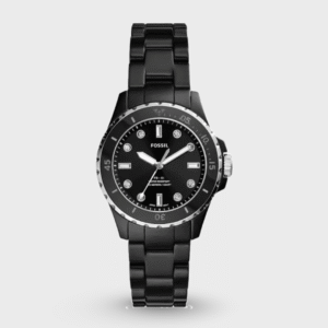 Three-Hand Black Ceramic Watch