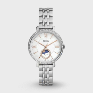Jacqueline Sun Moon Multifunction Stainless Steel Watch