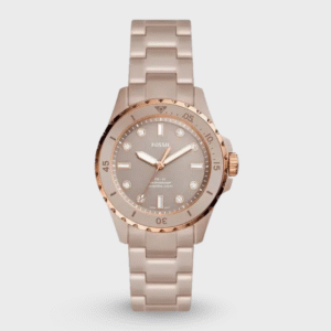 Three-hand Salted Caramel Ceramic Watch