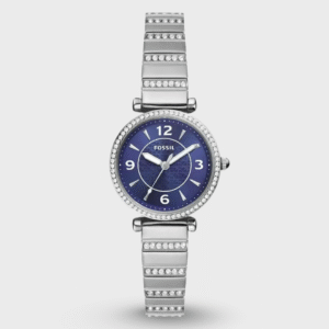 Carlie Three-Hand Blue Stainless Steel Watch
