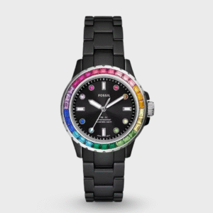 Three-Hand Black Ceramic Watch