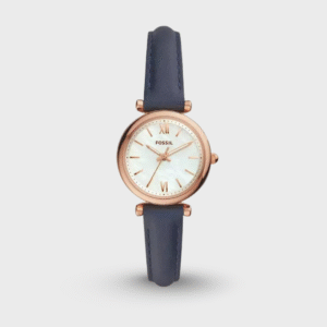 Carlie Mini Three-Hand Navy Leather Watch