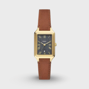 Raquel Three-Hand Date Medium Brown Leather Watch