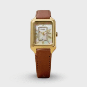 Raquel Three-Hand Date Medium Brown Leather Watch