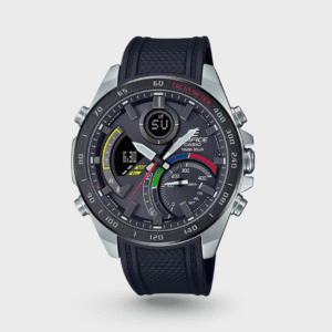 Casio Edifice Men Quartz Black Dial Analog-Digital Resin Watch EX553