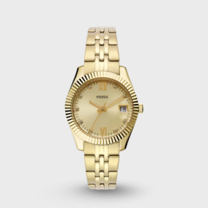 Scarlette 32 mm Gold Dial Stainless Steel Analogue Wrist Watch for Women