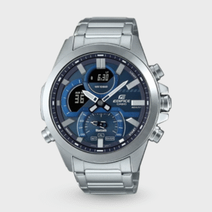 Edifice Men Quartz Black Dial Analog-Digital Stainless Steel Watch EX546