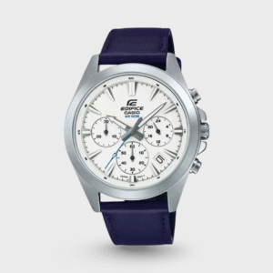 Edifice Men Quartz White Dial Chronograph Leather Watch ED543