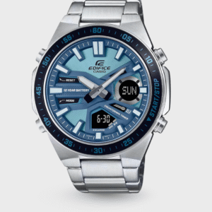 Edifice Men Quartz Blue Dial Analog-Digital Stainless Steel Watch ED599