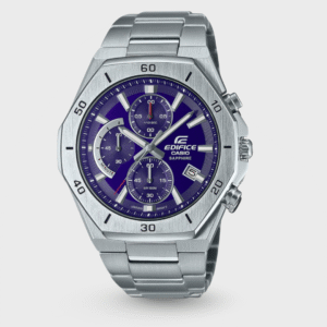 Edifice Men Quartz Blue Dial Chronograph Stainless Steel Watch EX551