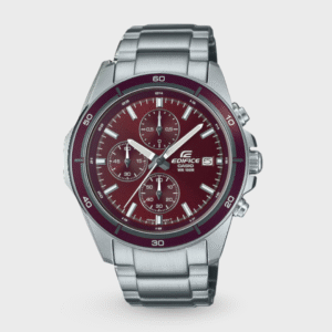 Edifice Men Quartz Red Dial Chronograph Stainless Steel Watch ED569