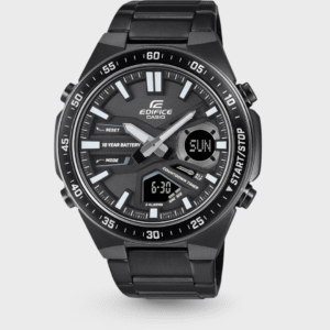 Edifice Men Quartz Black Dial Analog-Digital Stainless Steel Watch ED601