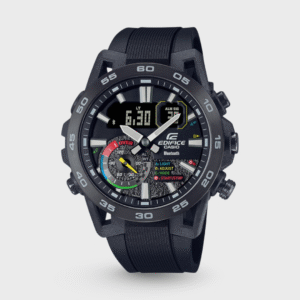 Edifice Men Quartz Black Dial Analog-Digital Resin Watch ED577