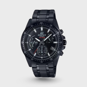 Casio Edifice Men Quartz Black Dial Chronograph Stainless Steel Watch EX414