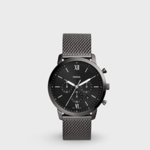 Fossil Neutra Chronograph Smoke Stainless Steel Mesh