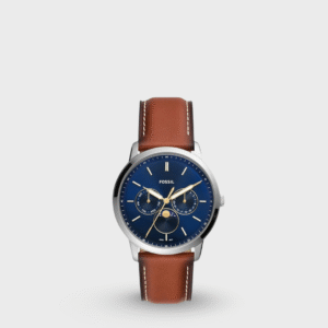 Fossil Neutra Minimalist Multifunction Brown Leather Watch