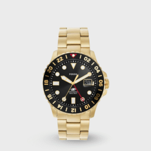 Fossil Blue GMT Gold-Tone Stainless Steel Watch