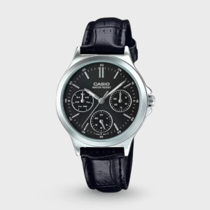 Enticer Women Quartz Black Dial Chronograph Leather Watch A1149