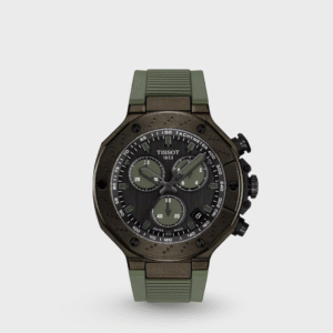 T-Race Men Quartz Dark Grey Dial Chronograph Silicone Watch