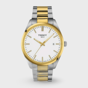 Pr 100 Men Quartz White Dial Analog Stainless Steel Watch