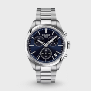 PR 100 Men Quartz Blue Dial Chronograph Stainless Steel Watch