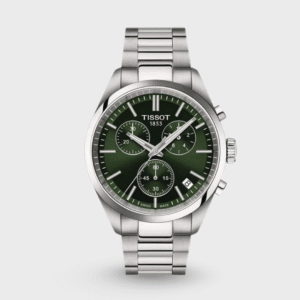 PR 100 Men Quartz Green Dial Chronograph Stainless Steel Watch