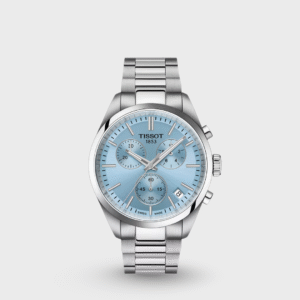 PR 100 Men Quart Ice Blue Dial Chronograph Stainless Steel Watch