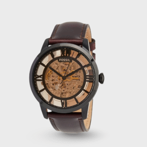 Towns Men Automatic Brown Dial Analog Leather Watch
