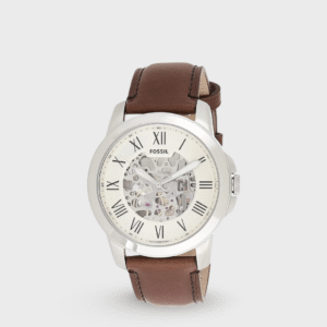 Grant Men Automatic Cream Dial Analog Leather Watch