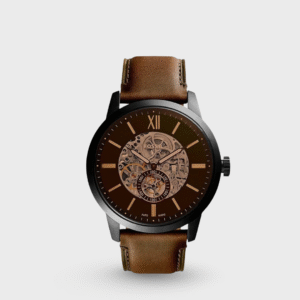 Towns Men Automatic Brown Dial Analog Leather Watch