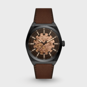 Everett Men Automatic Black Dial Analog Leather Watch