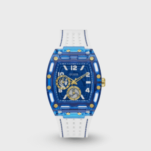 Trend Men Quartz Blue Dial Multi-Function Silicone Watch