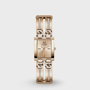 Bejeweled Women Quartz Rose Gold Dial Analog Stainless Steel Watch