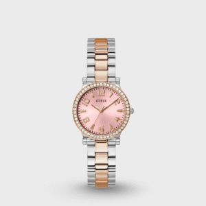 Dress Women Quartz Pink Dial Analog Stainless Steel Watch