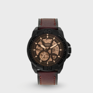 Bronson Men Automatic Black Dial Analog Leather Watch