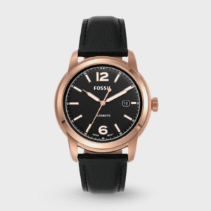 Heritage Men Automatic Black Dial Analog Leather Watch