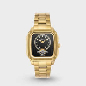 Inscription Men Quartz Black Dial Analog Stainless Steel Watch