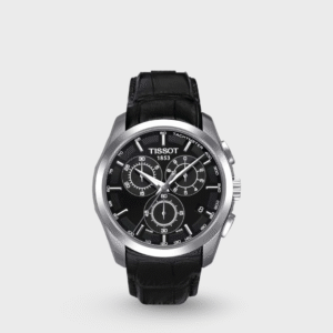 Couturier Men Quartz Black Dial Chronograph Leather Watch