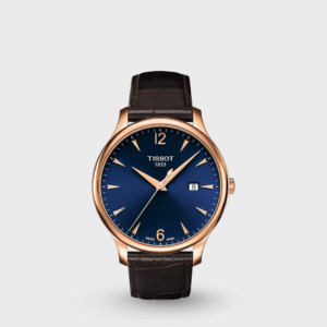 Tradition Men Quartz Blue Dial Analog Leather Watch