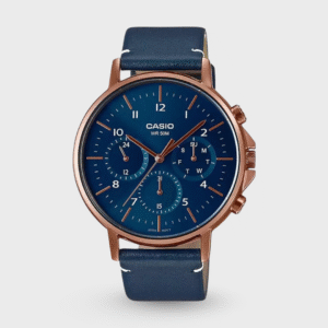 Enticer Men Quartz Blue Dial Chronograph Leather Watch A1849