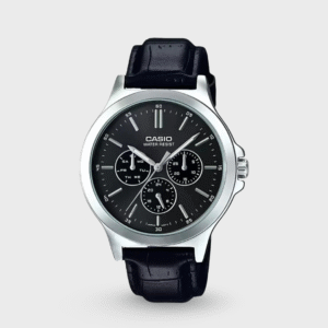 Enticer Men Quartz Black Dial Multi-Function Leather Watch A1176