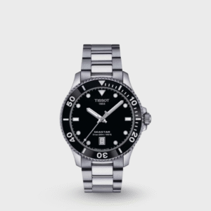 Seastar 1000 Men Quartz Black Dial Analog Stainless Steel Watch