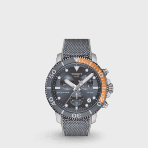 Seastar 1000 Men Quartz Black Dial Chronograph Silicone Watch