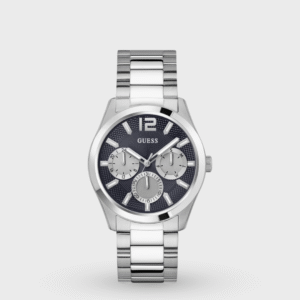 Dress Men Quartz Navy Blue Dial Multi-Function Stainless Steel