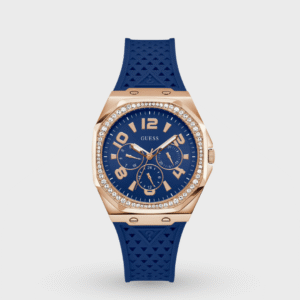 Zest Octogonal Women Quartz Blue Dial Analog Silicone Watch