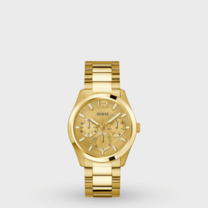 Dress Men Quartz Champagne Dial Multi-Function Stainless Steel